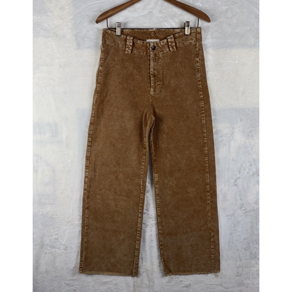 Shop Stevie Womens L Wide Leg Pants Stretch Corduroy High Rise‎ Brown 70's Donna